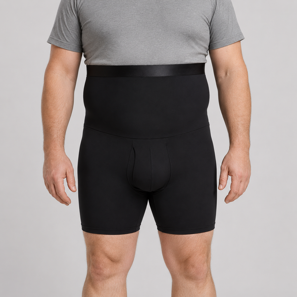 La taille haute, de face